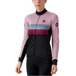 ALE CHAOS Retro Radtrikot Damen langarm schwarz/rosa