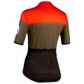 GORDONA Radtrikot Damen kurzarm schwarz/olivgrün/rot (E21-4120)