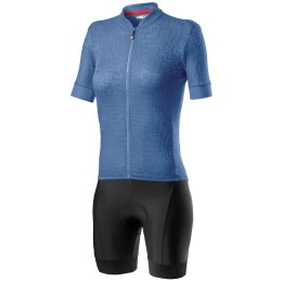 Damen Radsport-Set (Radtrikot Promessa Jacquard+Radhose Prima) blau/schwarz