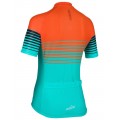 Cross Lady Radtrikot Damen kurzarm türkis/orange (E22-4180) Cross Lady Radtrikot Damen kurzarm türkis/orange (E22-4180)