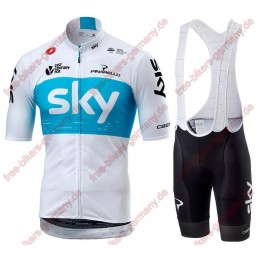 Profiteam 2018 TEAM SKY Weiß Radbekleidung Satz Trikot Kurzarm+Trägerh Radtrikot Kaufen