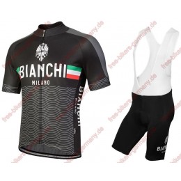 Profiteam 2018 Bianchi Milano Attone schwarz Radbekleidung Satz Trikot Kurzarm+Trägerhosen Sets Radtrikot Kaufen