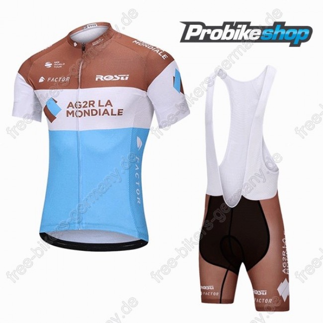 AG2R La Mondiale Radbekleidung Satz Trikot Kurzarm+Trägerhosen Set Radtrikot Kaufen AG2R La Mondiale Radbekleidung Satz Trikot Kurzarm+Trägerhosen Set Radtrikot Kaufen