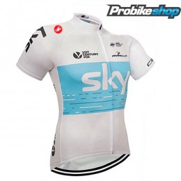 Sky Trikot Kurzarm 2018 Weiß Blau Radtrikot Kaufen