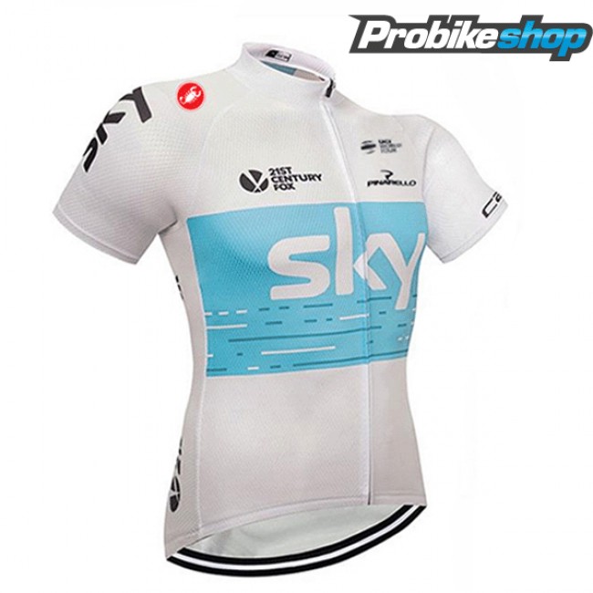 Sky Trikot Kurzarm 2018 Weiß Blau Radtrikot Kaufen Sky Trikot Kurzarm 2018 Weiß Blau Radtrikot Kaufen