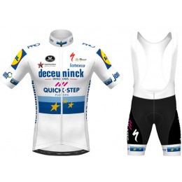 Fahrradbekleidung Radsport 2020 DECEUNINCK QUICK-STEP European Champion Radbekleidung Satz Trikot Kurzarm+Trägerhosen Radtrikot Kaufen