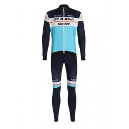 Fahrradbekleidung Radsport 2020 TEAM DE-ROSA SANTINI Set Radbekleidung Trikot Langarm+ Trägerhosen Bl Radtrikot Kaufen