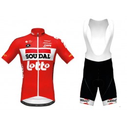 Fahrradbekleidung Radsport 2020 Lotto Soudal TdF Radbekleidung Satz Trikot Kurzarm+Trägerhosen Set Outlet rot We Radtrikot Kaufen