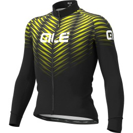 Übergröße ALE THORN Radtrikot langarm schwarz/neongelb