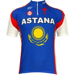 Astana Slowenischer Meister 2010 Radsport-Profi-Team-Kurzarmtrikot mit kurzem Reißverschluss