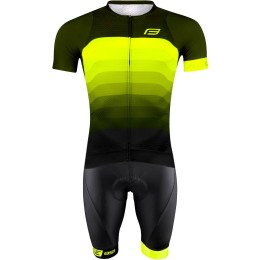 ASCENT Radsport-Set (Radtrikot langer RV+Trägerhose) grün/gelb/schwarz