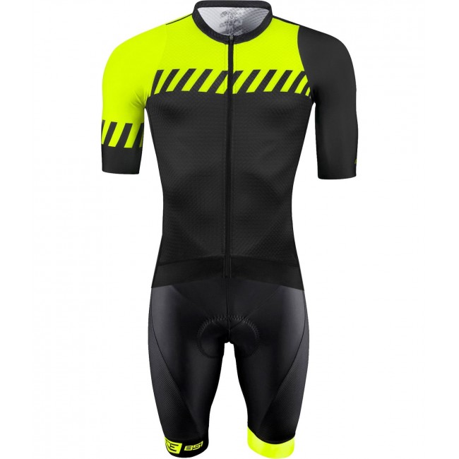 FASHION Radsport-Set (Radtrikot langer RV+Trägerhose) neongelb/schwarz FASHION Radsport-Set (Radtrikot langer RV+Trägerhose) neongelb/schwarz