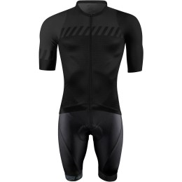 FASHION Radsport-Set (Radtrikot langer RV+Trägerhose) schwarz