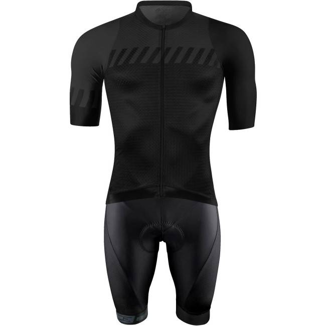 FASHION Radsport-Set (Radtrikot langer RV+Trägerhose) schwarz FASHION Radsport-Set (Radtrikot langer RV+Trägerhose) schwarz