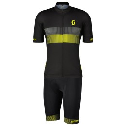 RC TEAM 10 Radsport-Set (Kurzarmtrikot+Trägerhose) schwarz/gelb