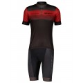 RC TEAM 20 Radsport-Set (Kurzarmtrikot kurzer RV+Radhose kurz) weinrot/schwarz