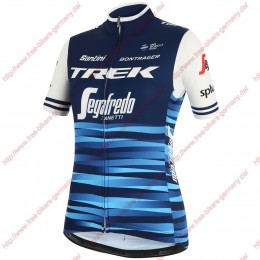 Profiteams Trek Segafredo 2019 Damen blau Trikot Kurzarm Outlet Radtrikot Kaufen