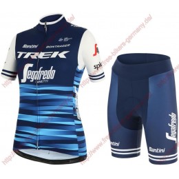 Profiteams Trek Segafredo 2019 Damen blau Fietskleding Set Trikot Kurzarm Outlet+Korte fiet Radtrikot Kaufen