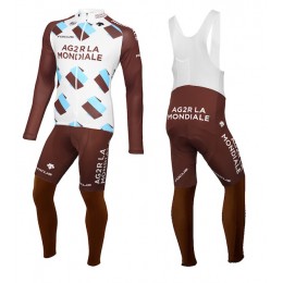 2015 Ag2r La Mondiale Team Fahrradbekleidung Satz Radtrikot Langarm+Lang Trägerhose Radtrikot Kaufen