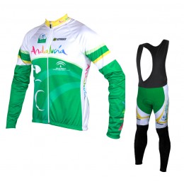 2015 Andalucia Fahrradbekleidung Radtrikot Satz Langarm und Lange Trägerhose Radtrikot Kaufen