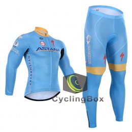 2015 Astana Fahrradbekleidung Radtrikot Satz Langarm und Lange Fahrradhose Radtrikot Kaufen