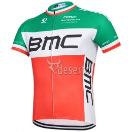 2015 BMC Radtrikot Kurzarm Rot und Grün Radtrikot Kaufen