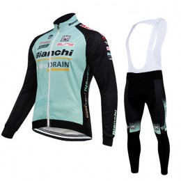 2015 BIANCHI IDRO DRAIN Fahrradbekleidung Radtrikot Satz Langarm und Lange Trägerhose Radtrikot Kaufen