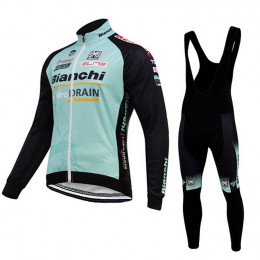 2015 BIANCHI IDRO DRAIN Fahrradbekleidung Radtrikot Satz Langarm und Lange Trägerhose Radtrikot Kaufen
