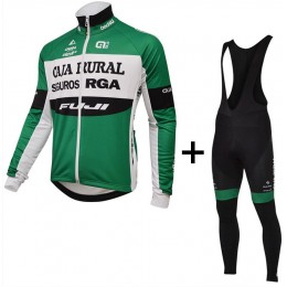 2015 Caja Rural Fahrradbekleidung Radtrikot Satz Langarm und Lange Trägerhose Radtrikot Kaufen