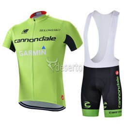 2015 Garmin Cannondale Fahrradbekleidung Satz Fahrradtrikot Kurzarm Trikot und Kurz Trägerhose Grün Radtrikot Kaufen