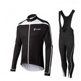2015 Cube schwarz Weiß Fahrradbekleidung Radtrikot Satz Langarm und Lange Trägerhose schwarz Radtrikot Kaufen