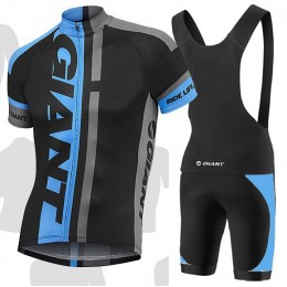 2015 Giant blau schwarz Fahrradbekleidung Satz Fahrradtrikot Kurzarm Trikot und Kurz Trägerhose Radtrikot Kaufen