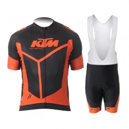 2015 KTM Proteam Schwarz orange Fahrradbekleidung Satz Fahrradtrikot Kurzarm Trikot und Kurz Trägerhose Radtrikot Kaufen