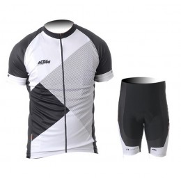 2015 KTM Radbekleidung Radtrikot Kurzarm und Fahrradhosen Kurz schwarz Weiß Radtrikot Kaufen
