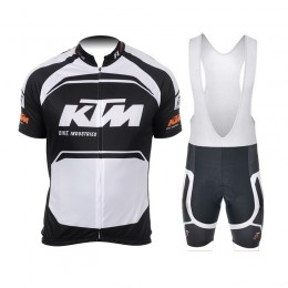2015 KTM Proteam Schwarz Weiß Fahrradbekleidung Satz Fahrradtrikot Kurzarm Trikot und Kurz Trägerhose Radtrikot Kaufen