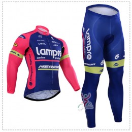 2015 Lampre Fahrradbekleidung Radtrikot Satz Langarm und Lange Fahrradhose Radtrikot Kaufen