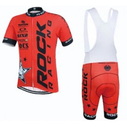 2015 Rock Racing Rot Fahrradbekleidung Satz Fahrradtrikot Kurzarm Trikot und Kurz Trägerhose Radtrikot Kaufen