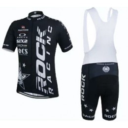 2015 Rock Racing Schwarz Fahrradbekleidung Satz Fahrradtrikot Kurzarm Trikot und Kurz Trägerhose Radtrikot Kaufen