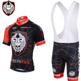 2015 Rock Racing Fahrradbekleidung Satz Fahrradtrikot Kurzarm Trikot und Kurz Trägerhose rot Radtrikot Kaufen