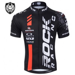 2015 Rock Racing Radtrikot Kurzarm rot schwarz Radtrikot Kaufen