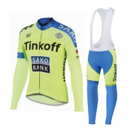 2015 Saxo bank Tionkff Fahrradbekleidung Radtrikot Satz Langarm und Lange Trägerhose Radtrikot Kaufen