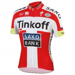 2015 Tinkoff-Saxo Bank Champion danoise Radtrikot Kurzarm Radtrikot Kaufen