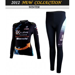 2012 Damen bianchi Cycling Fahrradbekleidung Radtrikot Satz Langarm und Lange Fahrradhose Radtrikot Kaufen