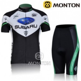 2011 Subaru Damen Radbekleidung Radtrikot Kurzarm und Fahrradhosen Kurz Schwarz Weiß Radtrikot Kaufen