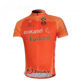Euskaltel-Euskadi Pro Team Radtrikot Kurzarm Orange Radtrikot Kaufen