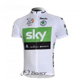 SKY Pro Team Radtrikot Kurzarm Weiß Grün Radtrikot Kaufen