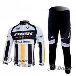 RadioShack Trek Nissan Livestrong Radbekleidung Satz Fahrradtrikot Langarm und Lang Radhose Weiß Schwarz Gelb Radtrikot Kaufen