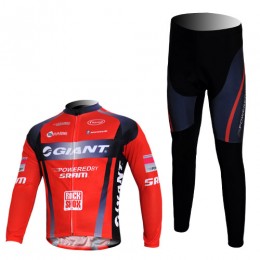 Giant Sram Pro Team Radbekleidung Satz Fahrradtrikot Langarm und Lang Radhose Rot Schwarz Radtrikot Kaufen