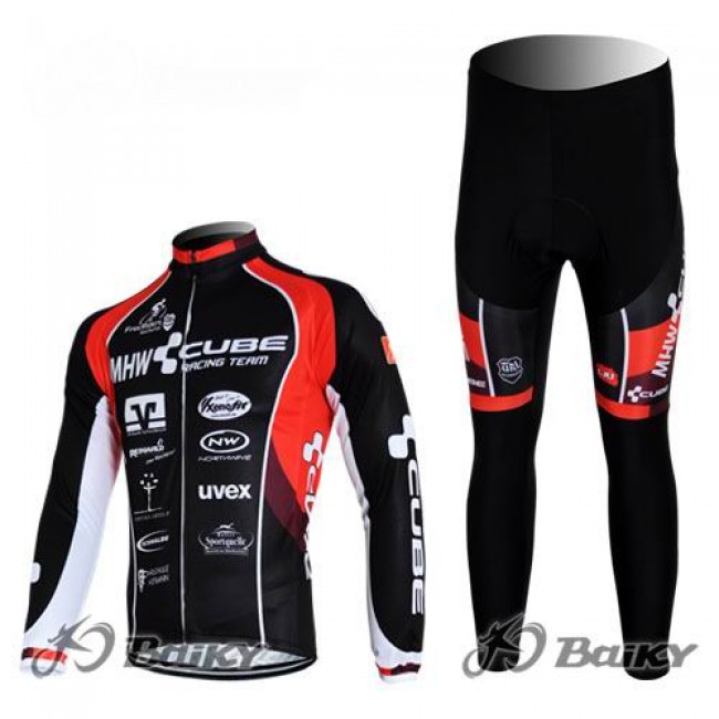MHW Cube Racing Team Radbekleidung Satz Fahrradtrikot Langarm und Lang Radhose Rot Schwarz Radtrikot Kaufen MHW Cube Racing Team Radbekleidung Satz Fahrradtrikot Langarm und Lang Radhose Rot Schwarz Radtrikot Kaufen