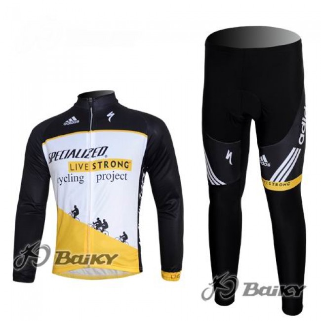 Specialized Livestrong Radbekleidung Satz Fahrradtrikot Langarm und Lang Radhose Weiß Schwarz Gelb Radtrikot Kaufen Specialized Livestrong Radbekleidung Satz Fahrradtrikot Langarm und Lang Radhose Weiß Schwarz Gelb Radtrikot Kaufen